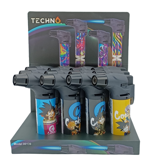 Techno Slant Lighter Torch 12ct 0139