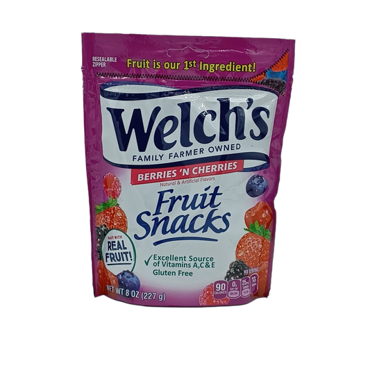 Welchs Fruit Snacks Berries N Cherries 8oz PEG