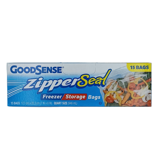 GoodSense Freezer Storage Bags Zipper Seal 15ct