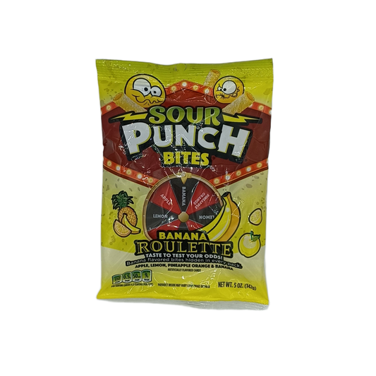 Sour Punch Bites Banana Roulette 5oz PEG