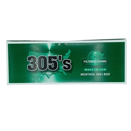 305's Filter Cigars Menthol 100 Box 10/20pk