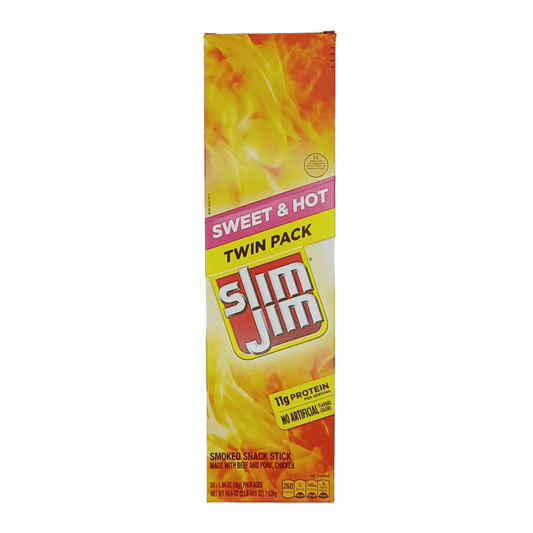 Slim Jim Twin Pack Sweet & Hot 1.94z/24ct