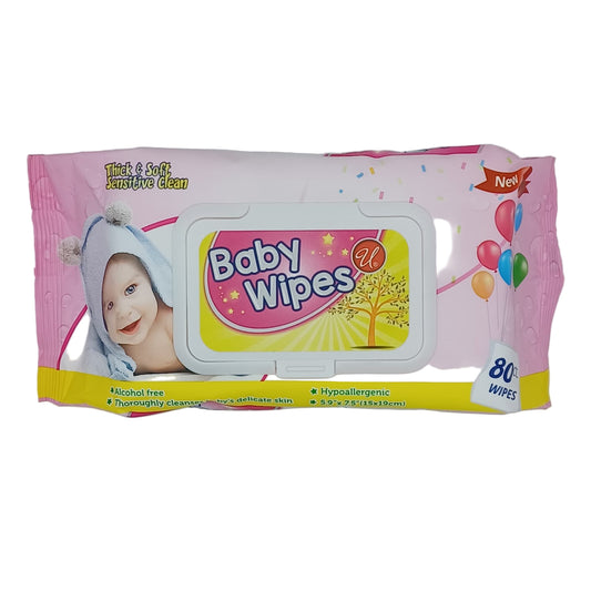 U Baby Wipes Pink 80ct
