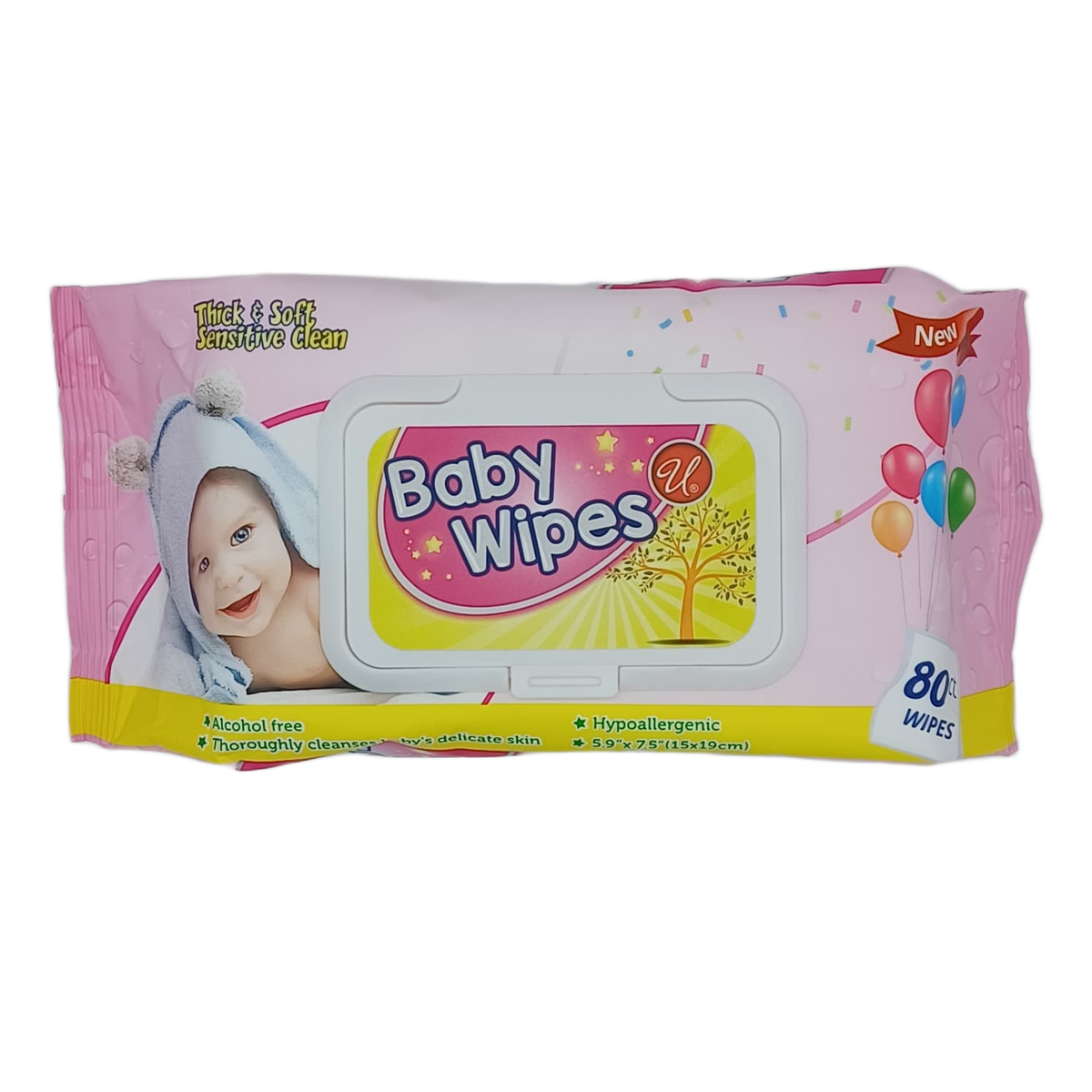 U Baby Wipes Pink 80ct