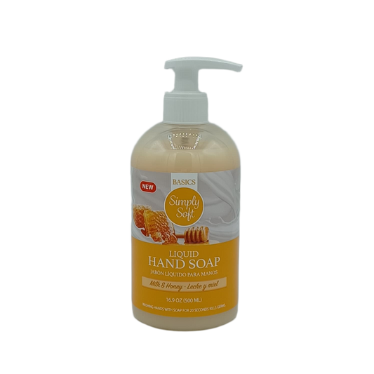 Simply Soft Milk & Honey Hand Soap 500ml