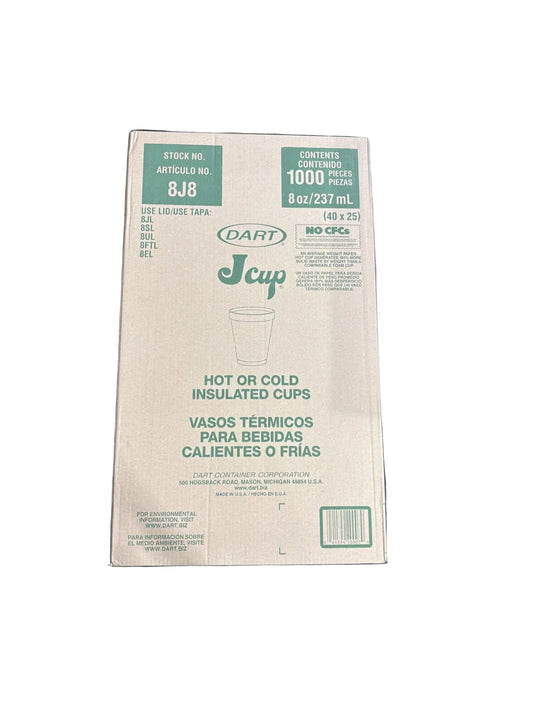 Dart Foam Cups 8oz/25x40ct