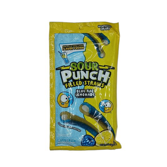 Sour Punch Filled Straws Blue Raz Lemonade 5oz