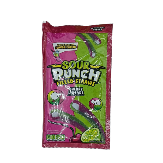 Sour Punch Filled Straws Cherry Limeade 5oz