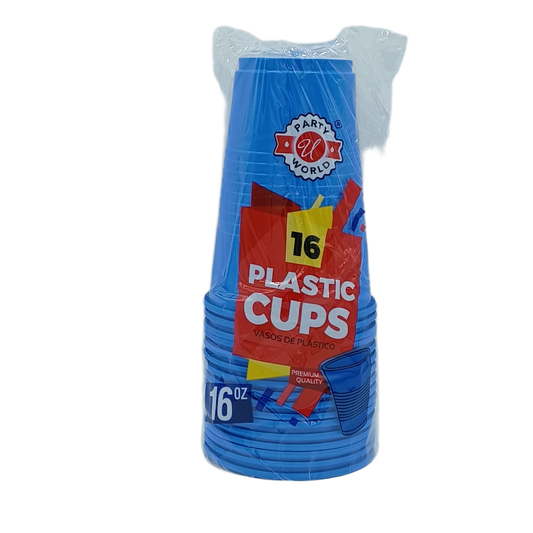 U Plastic Cups Blue 16oz/16ct