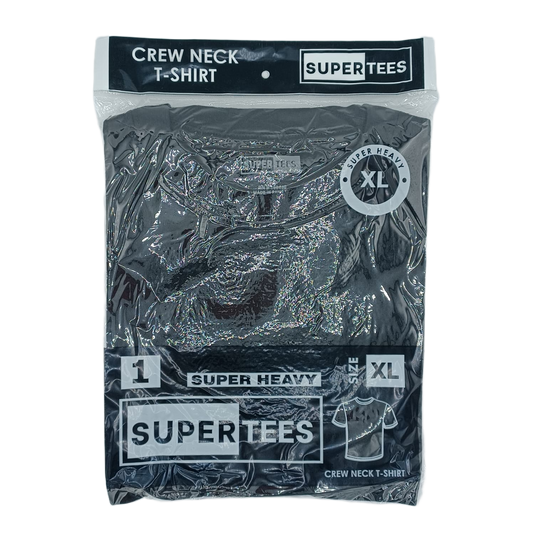 SuperTees CrewNeck Black XL 6ct