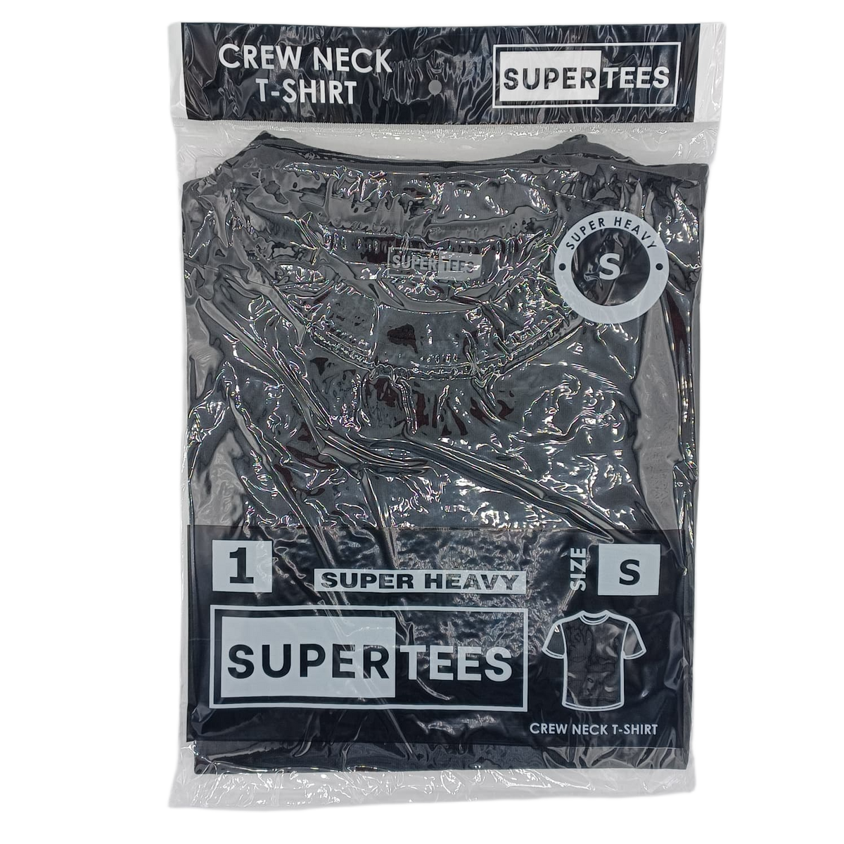 SuperTees CrewNeck Black Small 6ct