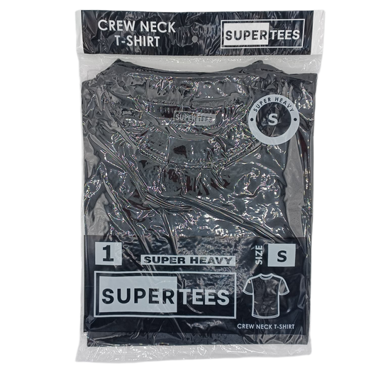SuperTees CrewNeck Black Small 6ct