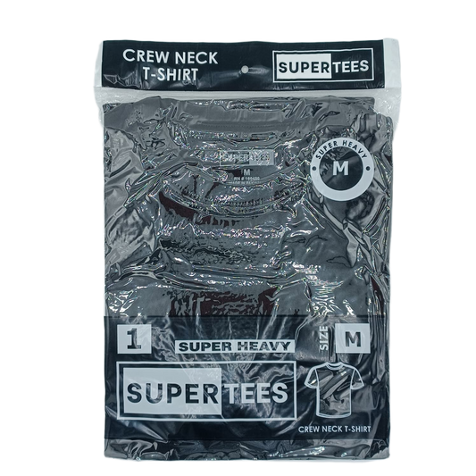 SuperTees CrewNeck Black Medium 6ct