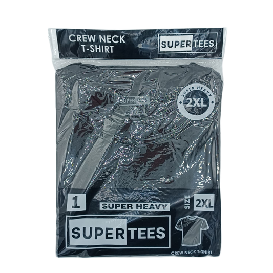 SuperTees CrewNeck Black 3XL 6ct