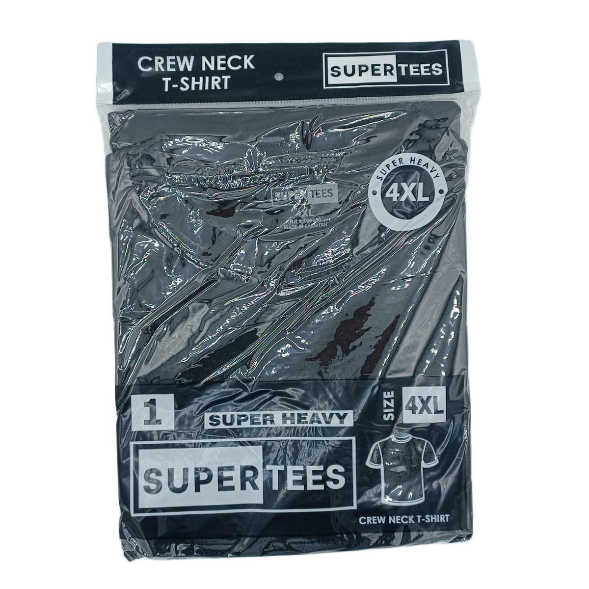 SuperTees CrewNeck Black 4XL 6ct