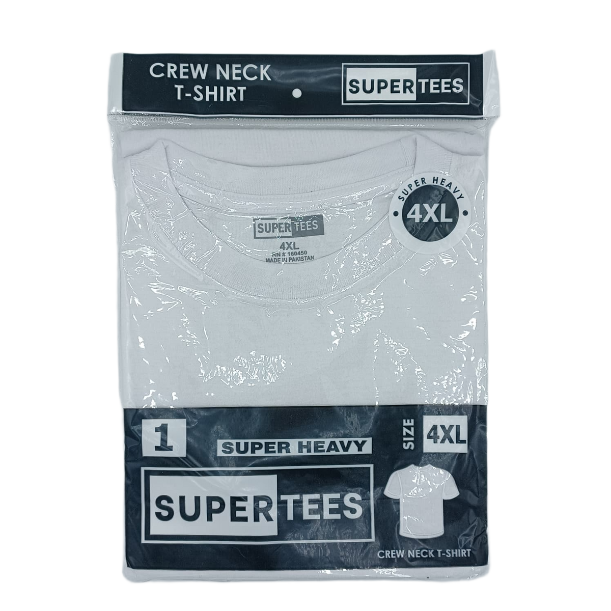 SuperTees CrewNeck White 4XL 6ct
