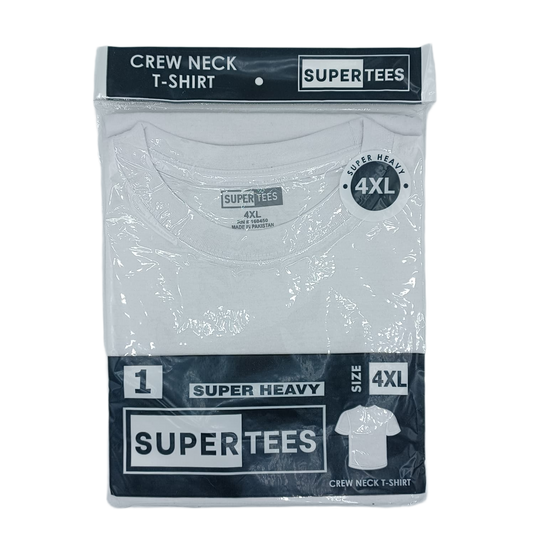 SuperTees CrewNeck White 4XL 6ct