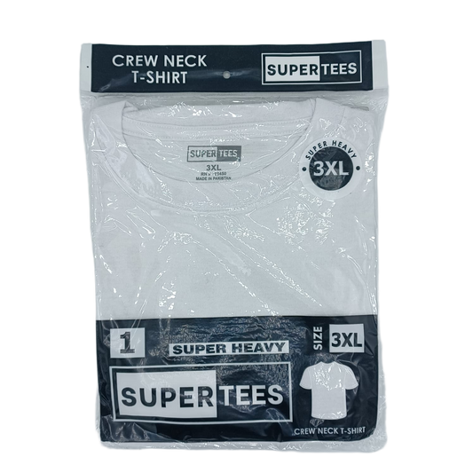 SuperTees CrewNeck White 3XL 6ct
