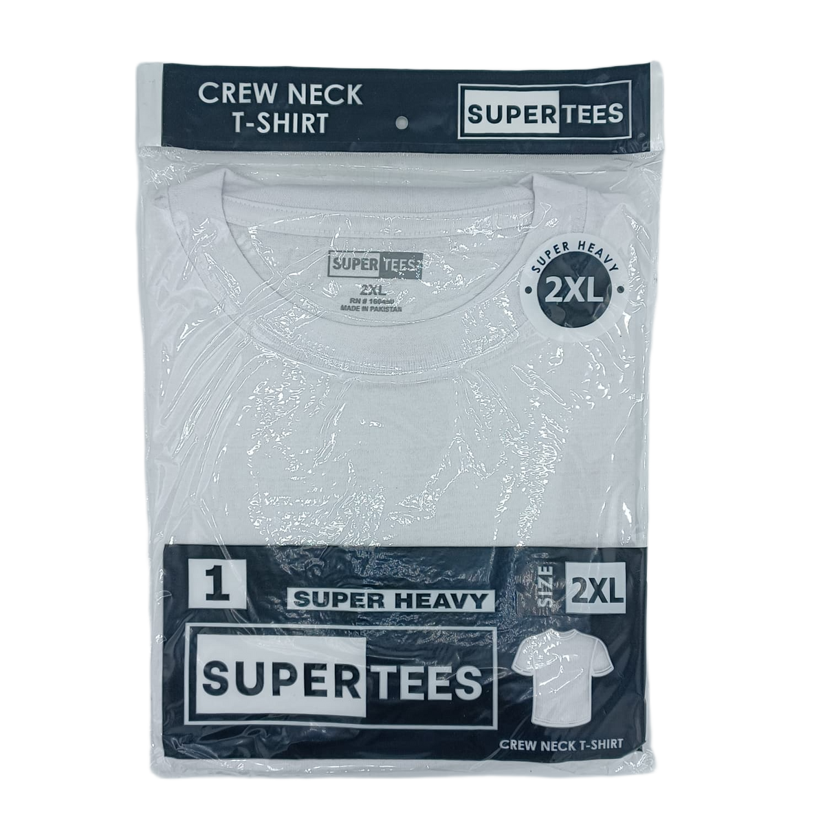 SuperTees CrewNeck White 2XL 6ct