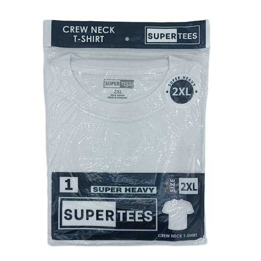 SuperTees CrewNeck White 2XL 6ct