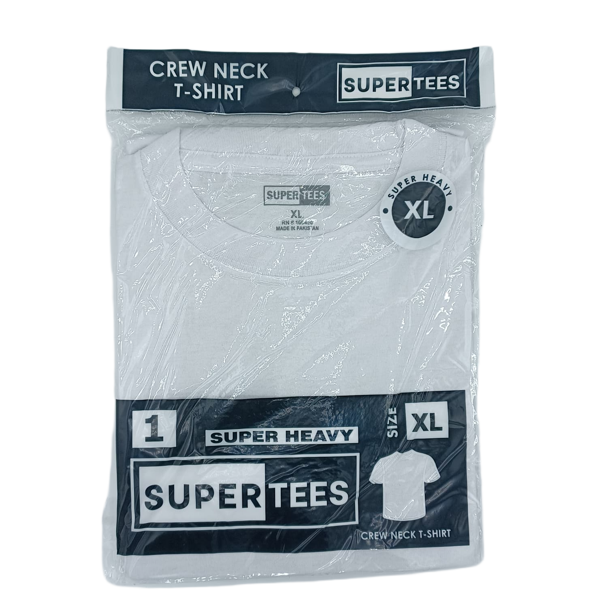 SuperTees CrewNeck White XL 6ct