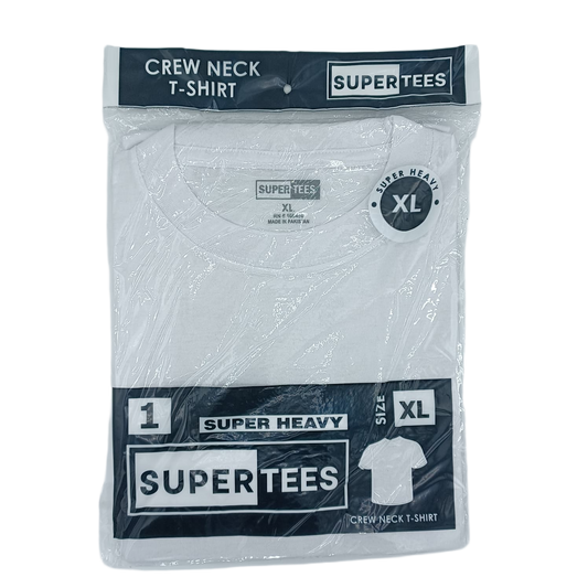 SuperTees CrewNeck White XL 6ct