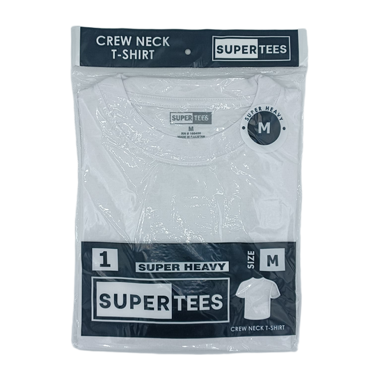 SuperTees CrewNeck White Medium 6ct