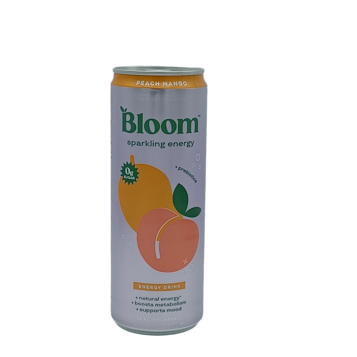 Bloom Sparkling Energy Peach Mango 12oz/12ct