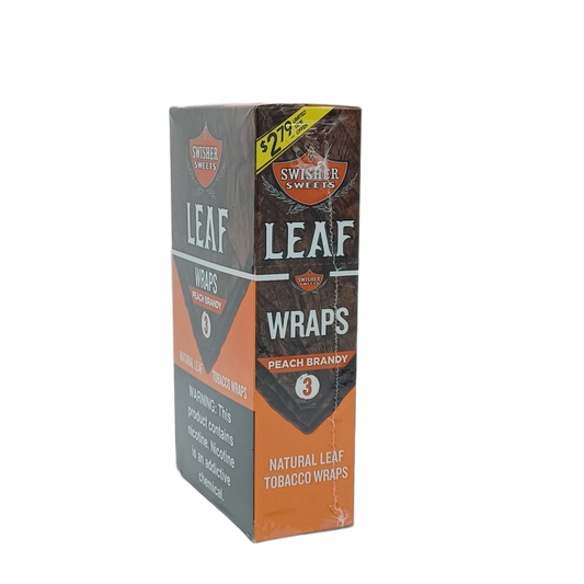 SwisherSweets Leaf Wrap Peach Brdy $2.79 10/3pk