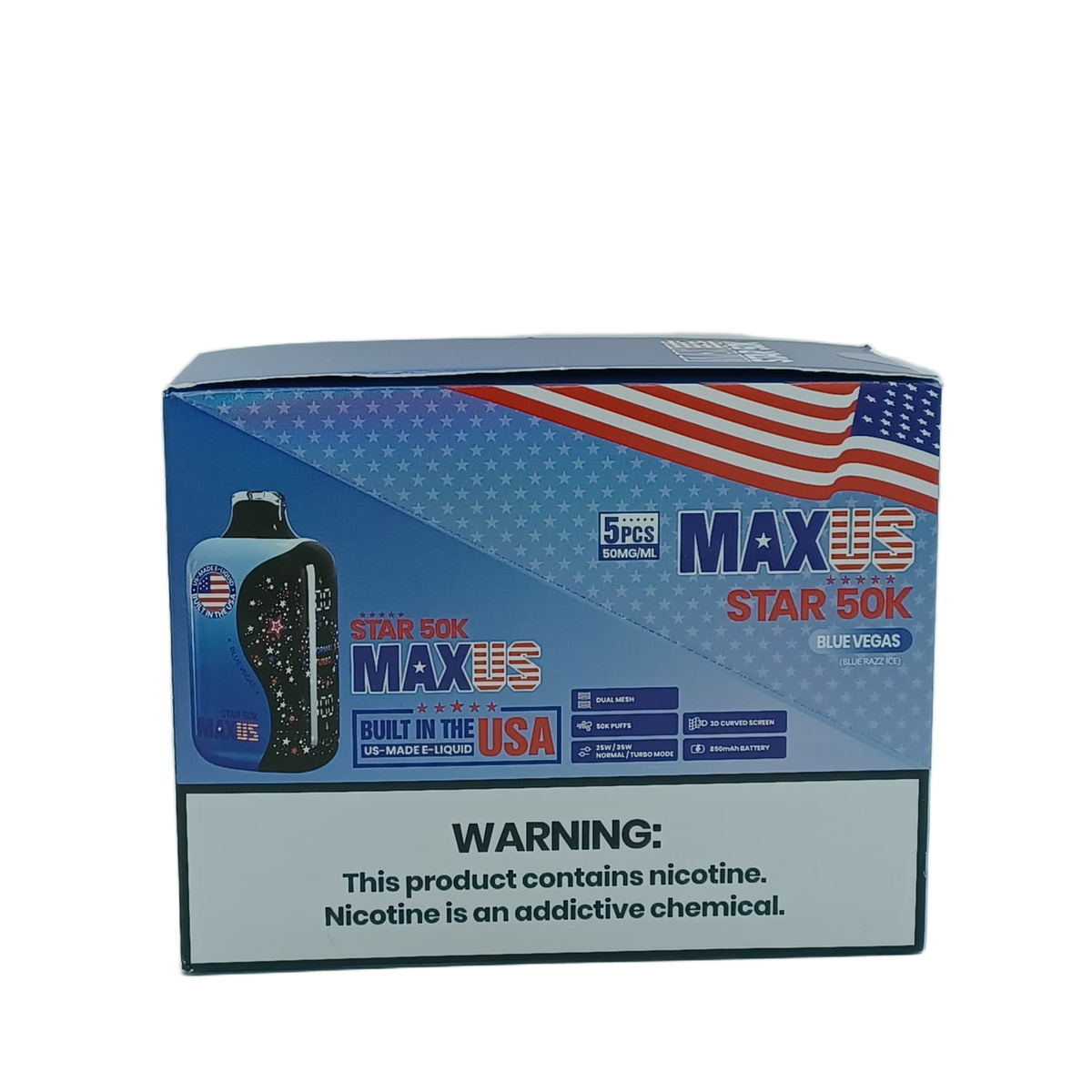 MaxUS Star50K Blue Vegas Blue Razz Ice 5ct