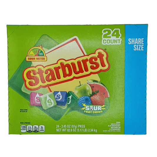 Starburst Sour Fruit Chews Share Size 3.45oz/24ct